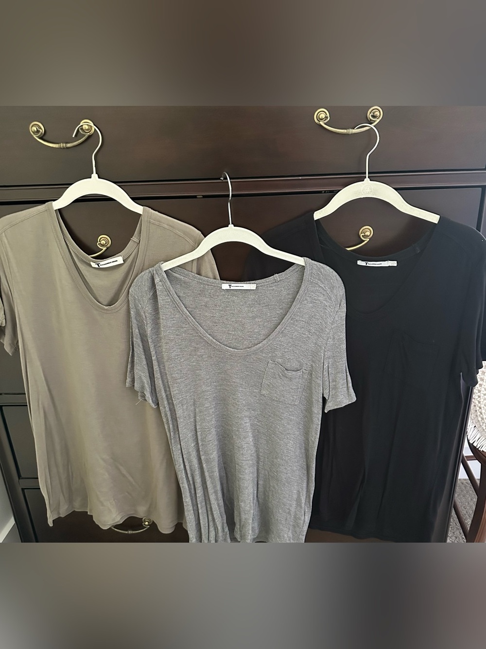 T By Alexander Wang Tops Green Black Grey Size XS